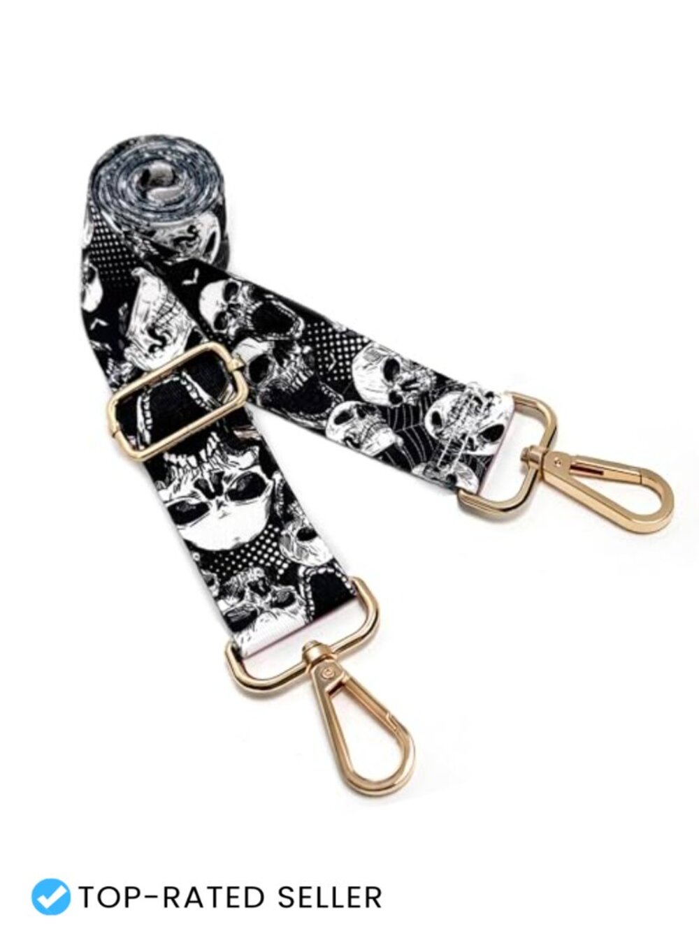 Floral Printed Crossbody Purse Strap Adjustable 1.5" Gold Buckle